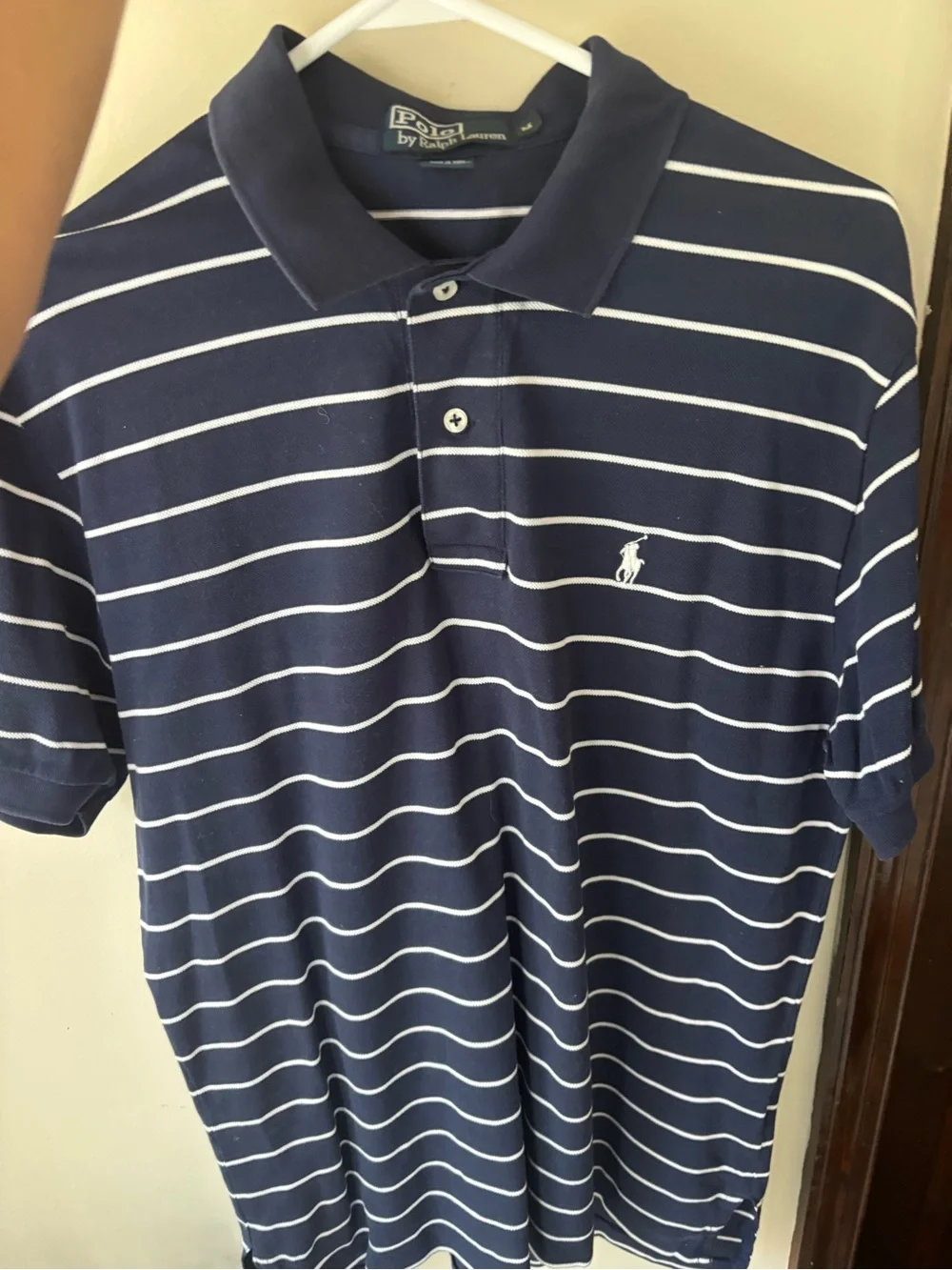 Like new Polo by Ralph Lauren Navy with White Stripe Polo